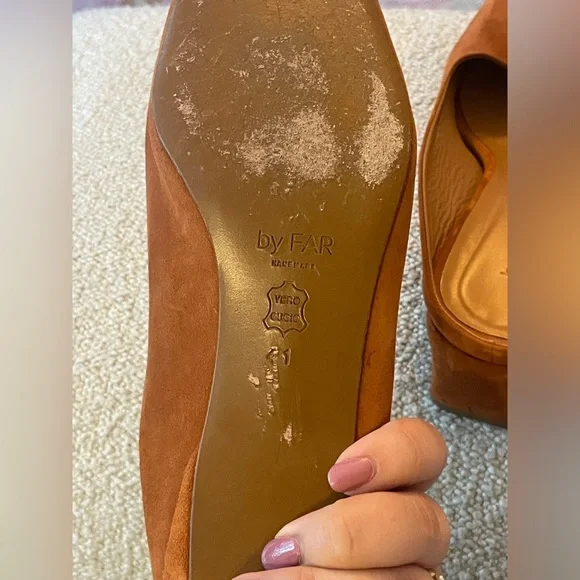 By FAR Maria Suede Mules, Light Brown Size 41 - Picture 6 of 6